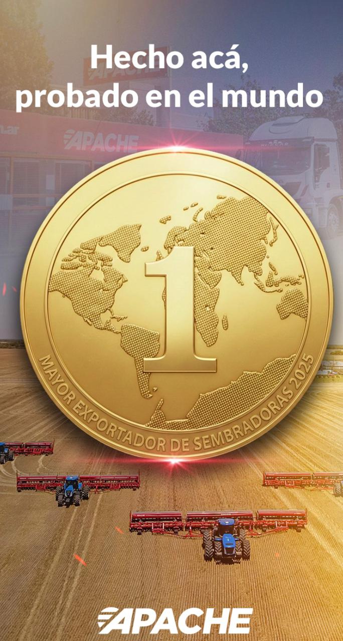 Apache S.A. Lideró las exportaciones de sembradoras en 2025: “Cuando la competitividad se transforma en hechos”
